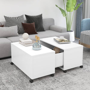 NNEVL Coffee Table White 75x75x38 cm Chipboard