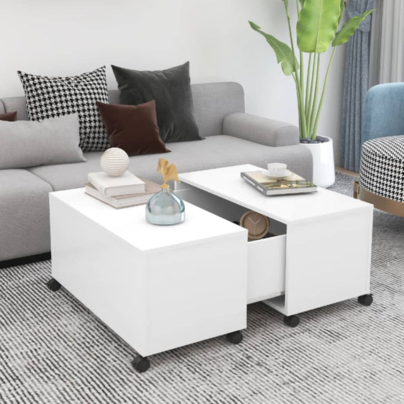 NNEVL Coffee Table White 75x75x38 cm Chipboard