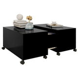 NNEVL Coffee Table Black 75x75x38 cm Chipboard