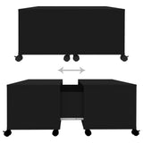 NNEVL Coffee Table Black 75x75x38 cm Chipboard