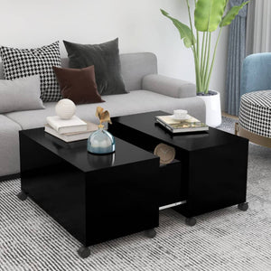 NNEVL Coffee Table Black 75x75x38 cm Chipboard