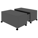 NNEVL Coffee Table Grey 75x75x38 cm Chipboard