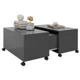 NNEVL Coffee Table Grey 75x75x38 cm Chipboard
