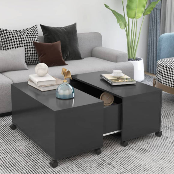 NNEVL Coffee Table Grey 75x75x38 cm Chipboard