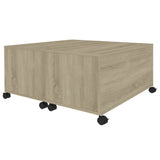 NNEVL Coffee Table Sonoma Oak 75x75x38 cm Chipboard