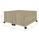 NNEVL Coffee Table Sonoma Oak 75x75x38 cm Chipboard