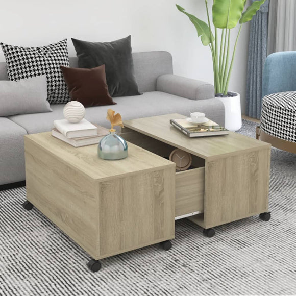NNEVL Coffee Table Sonoma Oak 75x75x38 cm Chipboard