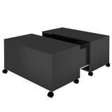 NNEVL Coffee Table High Gloss Black 75x75x38 cm Chipboard