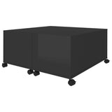 NNEVL Coffee Table High Gloss Black 75x75x38 cm Chipboard