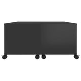 NNEVL Coffee Table High Gloss Black 75x75x38 cm Chipboard