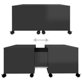 NNEVL Coffee Table High Gloss Black 75x75x38 cm Chipboard