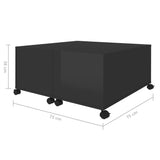 NNEVL Coffee Table High Gloss Black 75x75x38 cm Chipboard