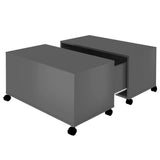 NNEVL Coffee Table High Gloss Grey 75x75x38 cm Chipboard