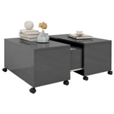 NNEVL Coffee Table High Gloss Grey 75x75x38 cm Chipboard