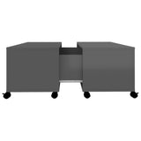 NNEVL Coffee Table High Gloss Grey 75x75x38 cm Chipboard