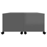 NNEVL Coffee Table High Gloss Grey 75x75x38 cm Chipboard