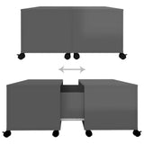 NNEVL Coffee Table High Gloss Grey 75x75x38 cm Chipboard