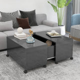 NNEVL Coffee Table High Gloss Grey 75x75x38 cm Chipboard