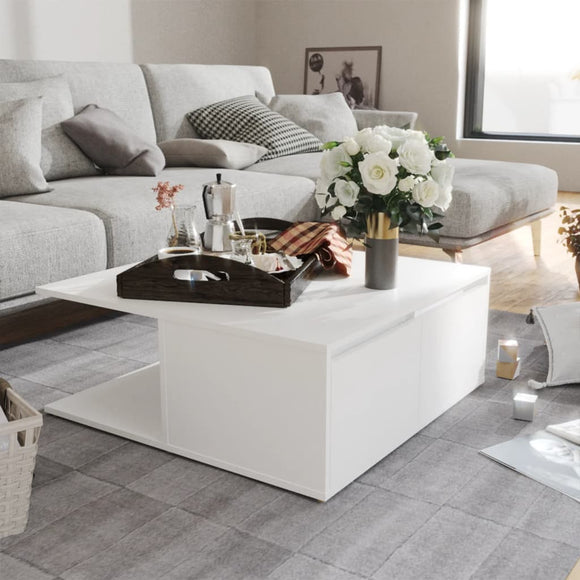 NNEVL Coffee Table White 80x80x31 cm Chipboard