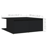 NNEVL Coffee Table Black 80x80x31 cm Chipboard