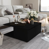 NNEVL Coffee Table Black 80x80x31 cm Chipboard