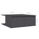 NNEVL Coffee Table Grey 80x80x31 cm Chipboard