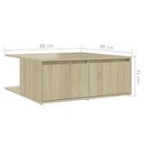 NNEVL Coffee Table Sonoma Oak 80x80x31 cm Chipboard