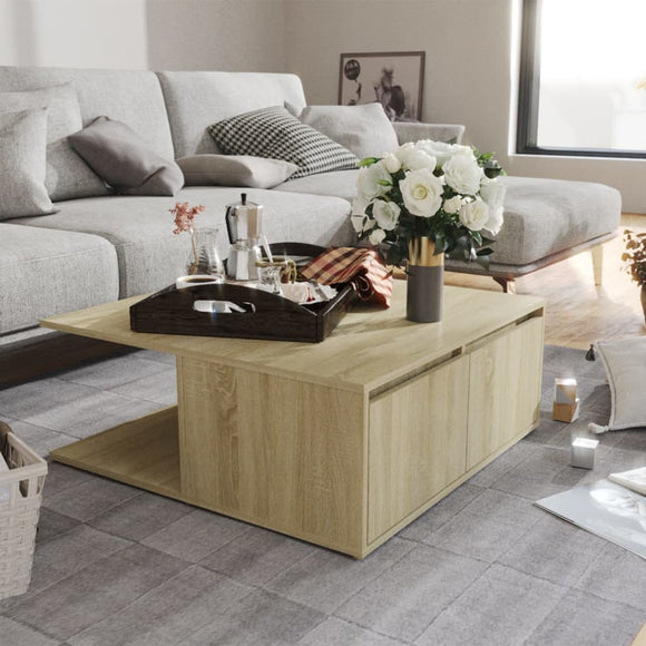 NNEVL Coffee Table Sonoma Oak 80x80x31 cm Chipboard