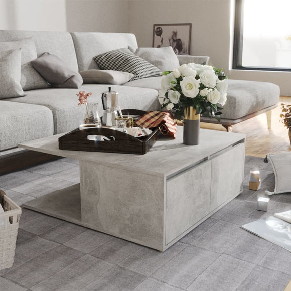 NNEVL Coffee Table Concrete Grey 80x80x31 cm Chipboard