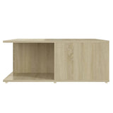 NNEVL Coffee Table White and Sonoma Oak 80x80x31 cm Chipboard