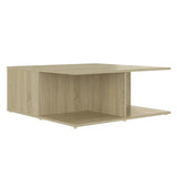NNEVL Coffee Table White and Sonoma Oak 80x80x31 cm Chipboard
