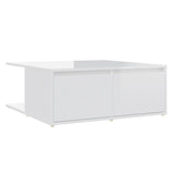 NNEVL Coffee Table High Gloss White 80x80x31 cm Chipboard