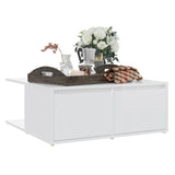 NNEVL Coffee Table High Gloss White 80x80x31 cm Chipboard