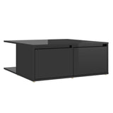 NNEVL Coffee Table High Gloss Black 80x80x31 cm Chipboard