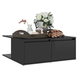 NNEVL Coffee Table High Gloss Black 80x80x31 cm Chipboard