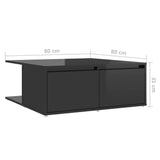 NNEVL Coffee Table High Gloss Black 80x80x31 cm Chipboard