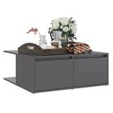 NNEVL Coffee Table High Gloss Grey 80x80x31 cm Chipboard