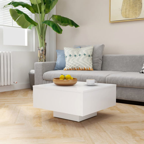 NNEVL Coffee Table White 60x60x31.5 cm Chipboard