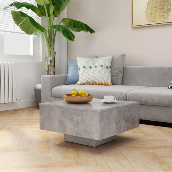 NNEVL Coffee Table Concrete Grey 60x60x31.5 cm Chipboard