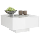 NNEVL Coffee Table High Gloss White 60x60x31.5 cm Chipboard
