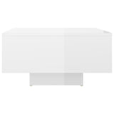 NNEVL Coffee Table High Gloss White 60x60x31.5 cm Chipboard
