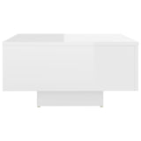 NNEVL Coffee Table High Gloss White 60x60x31.5 cm Chipboard