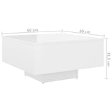 NNEVL Coffee Table High Gloss White 60x60x31.5 cm Chipboard