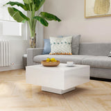 NNEVL Coffee Table High Gloss White 60x60x31.5 cm Chipboard