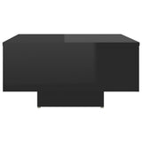 NNEVL Coffee Table High Gloss Black 60x60x31.5 cm Chipboard