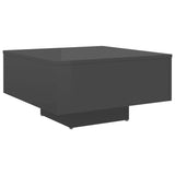 NNEVL Coffee Table High Gloss Grey 60x60x31.5 cm Chipboard