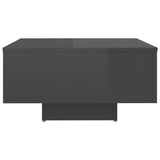 NNEVL Coffee Table High Gloss Grey 60x60x31.5 cm Chipboard