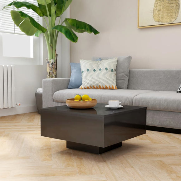 NNEVL Coffee Table High Gloss Grey 60x60x31.5 cm Chipboard