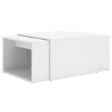 NNEVL 3 Piece Nesting Coffee Table Set White 60x60x38 cm Chipboard