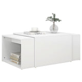 NNEVL 3 Piece Nesting Coffee Table Set White 60x60x38 cm Chipboard